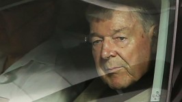 George Pell leaves the County Court of Victoria in Melbourne in February. Picture: Getty